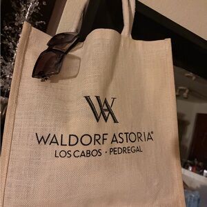 Waldorf Astoria Los Cabos Pedregal Jute Tote - Natural with Black Logo